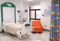 child hospital bed and room