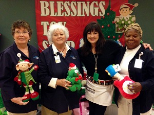 group of volunteers during holiday season